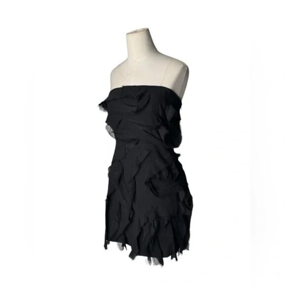 ZARA - Tulle Black Mini Dress - Picture 3 of 7